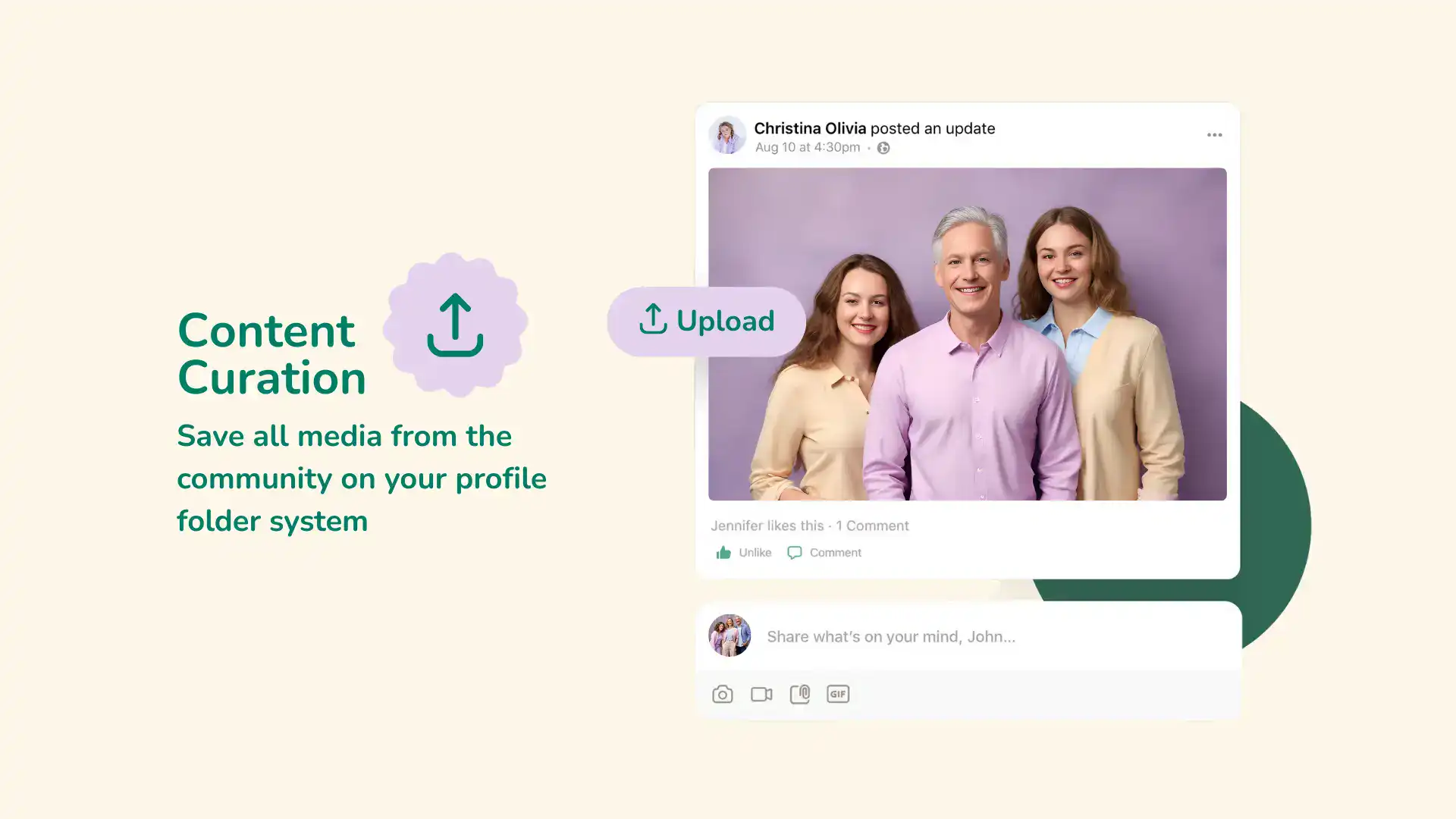 Save all social media content from the community on your profile folder system with Alivio Plus.