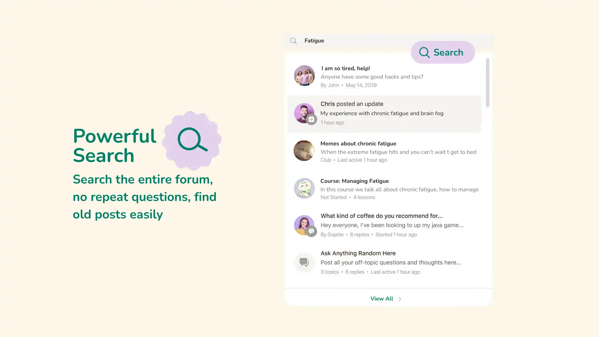 Chronic fatigue forum search for tips, advice, and support about managing fatigue and brain fog.